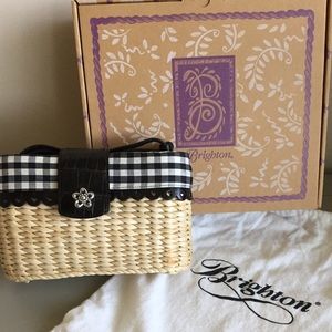 Brighton Collectibles Daisy Silk Straw Handbag